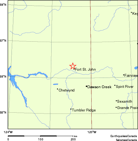 carte des endroits près de l'épicentre