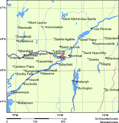 Map of Earthquake Localities