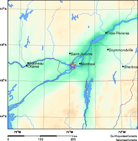 carte des environs du séisme