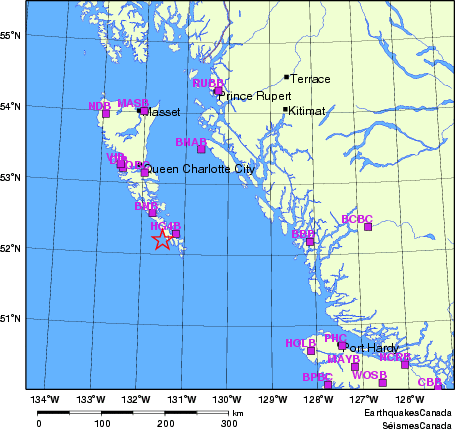 carte des localisations des stations sismologiques locales