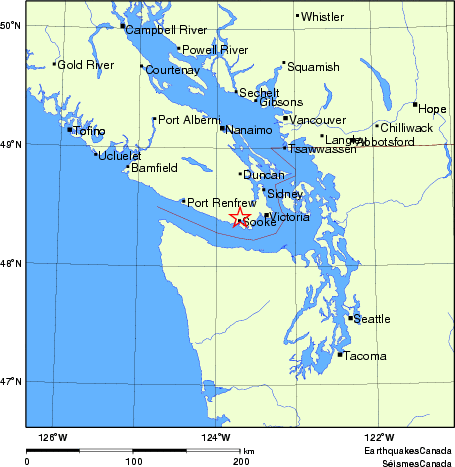 carte des endroits près de l'épicentre