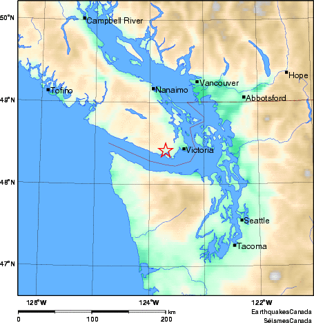 carte des environs du séisme