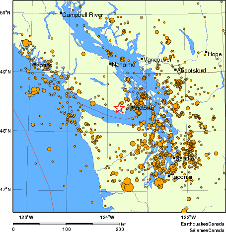 Map of earthquakes magnitude 2.0 and larger, 2000 - present