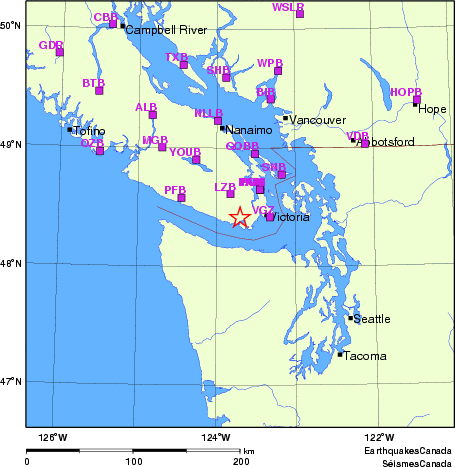 Map of Regional Seismographs