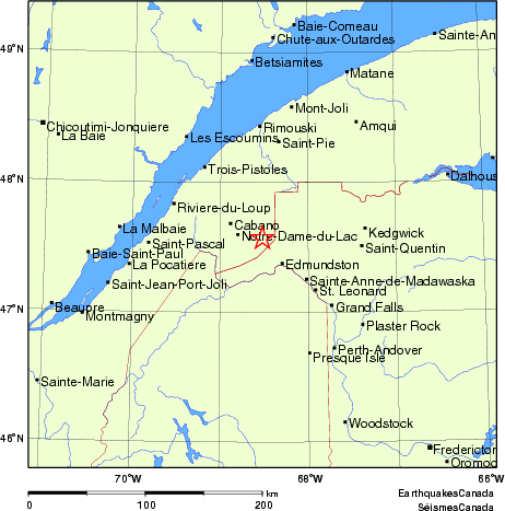 Map of Earthquake Localities