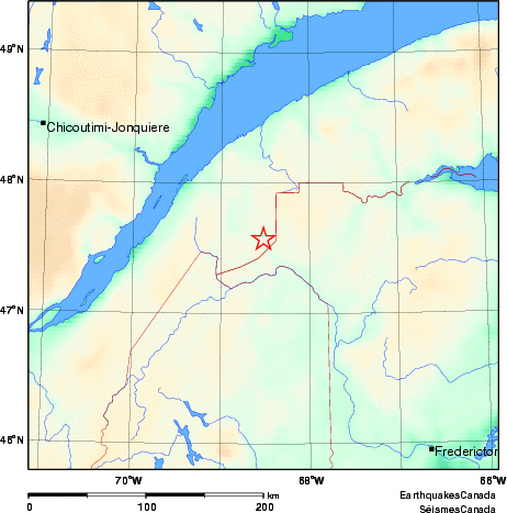 carte des environs du séisme