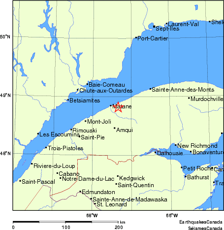 Map of Earthquake Localities