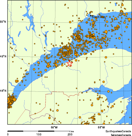 Map of earthquakes magnitude 2.0 and larger, 2000 - present