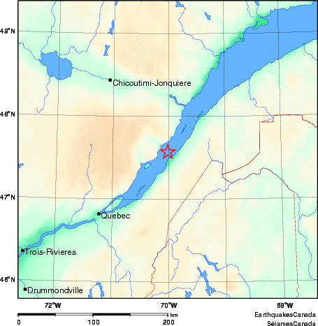 carte des environs du séisme