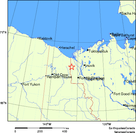 carte des endroits près de l'épicentre