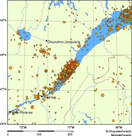 Map of earthquakes magnitude 2.0 and larger, 2000 - present