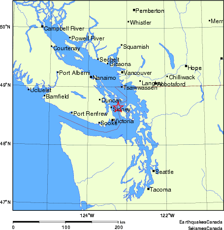 Map of Earthquake Localities