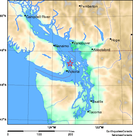 carte des environs du séisme