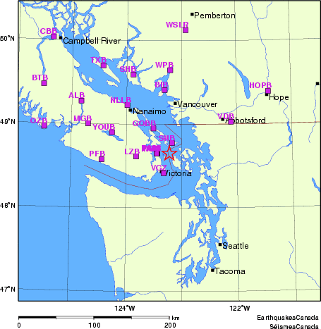 Map of Regional Seismographs