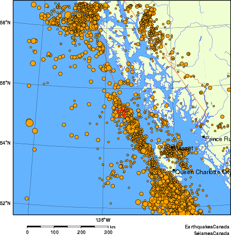 Map of earthquakes magnitude 2.0 and larger, 2000 - present