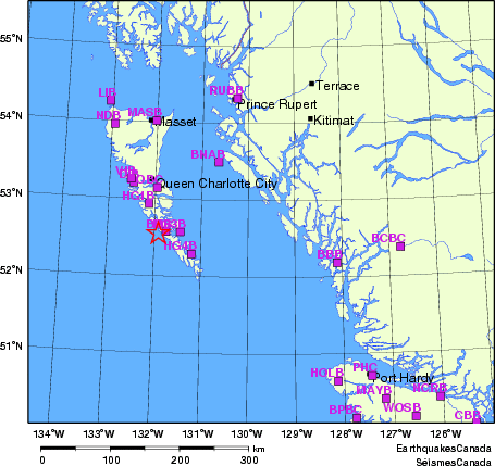 carte des localisations des stations sismologiques locales