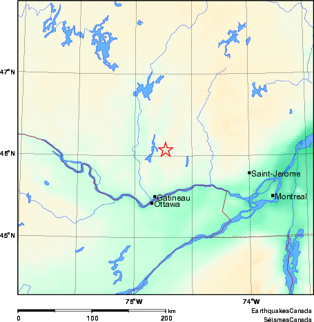 carte des environs du séisme