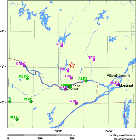 carte des localisations des stations sismologiques locales