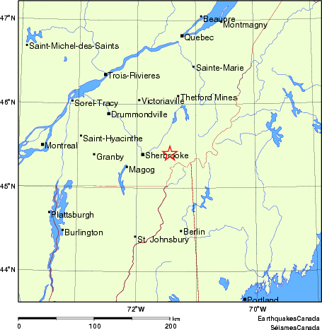 carte des endroits près de l'épicentre