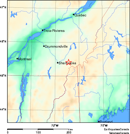 carte des environs du séisme