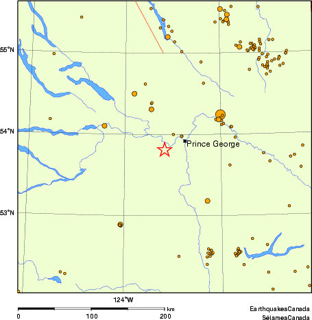 carte des des séismes de magnitude 2,0 et plus depuis 2000