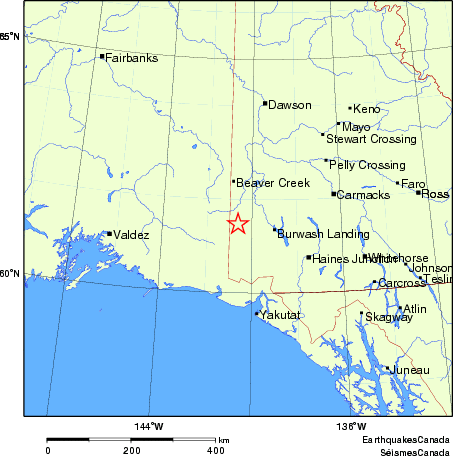 carte des endroits près de l'épicentre