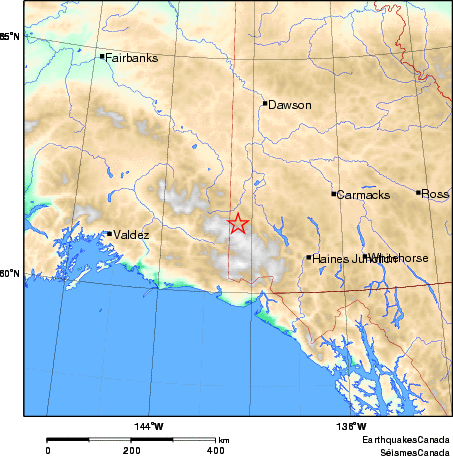 carte des environs du séisme