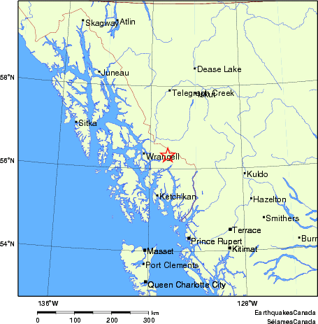 carte des endroits près de l'épicentre