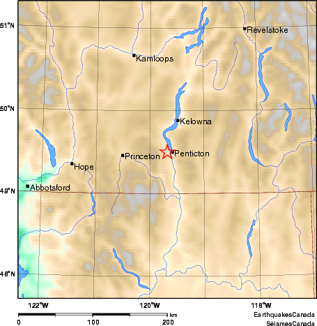 carte des environs du séisme