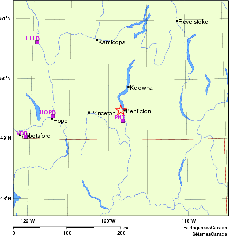 carte des localisations des stations sismologiques locales