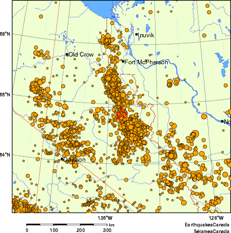 carte des des séismes de magnitude 2,0 et plus depuis 2000