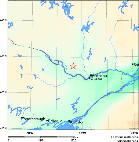 carte des environs du séisme