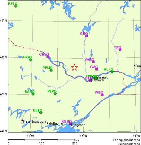 carte des localisations des stations sismologiques locales