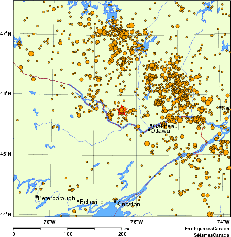 Map of earthquakes magnitude 2.0 and larger, 2000 - present