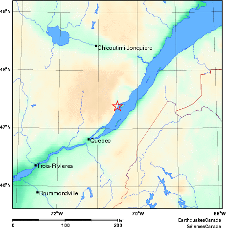 carte des environs du séisme