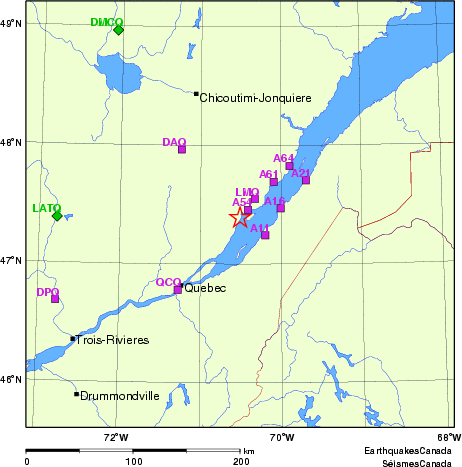 carte des localisations des stations sismologiques locales