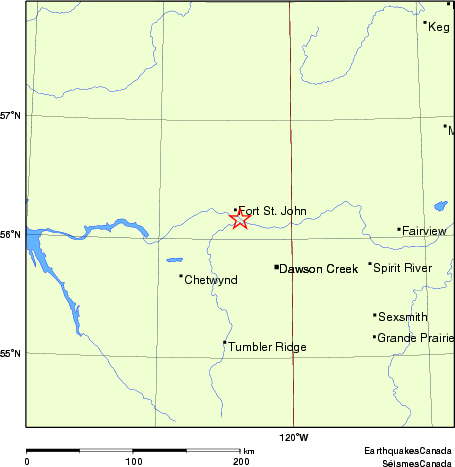 carte des endroits près de l'épicentre