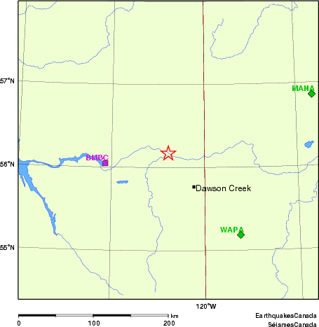 Map of Regional Seismographs