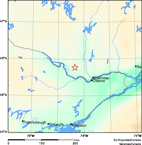 carte des environs du séisme