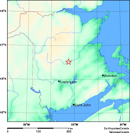 carte des environs du séisme