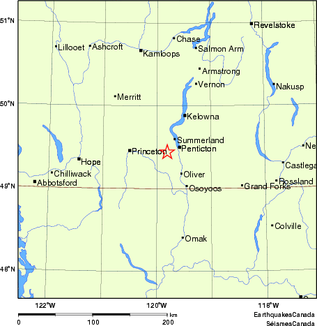 carte des endroits près de l'épicentre