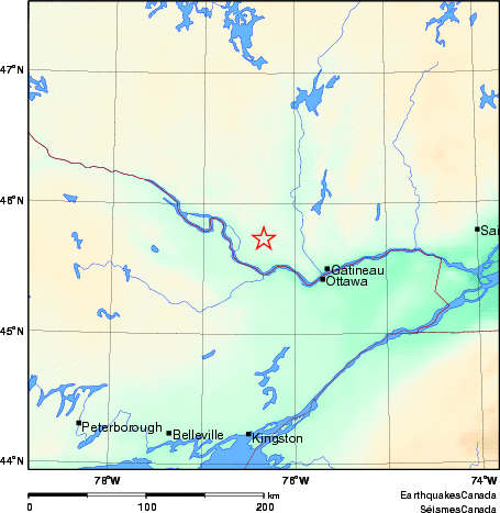 carte des environs du séisme