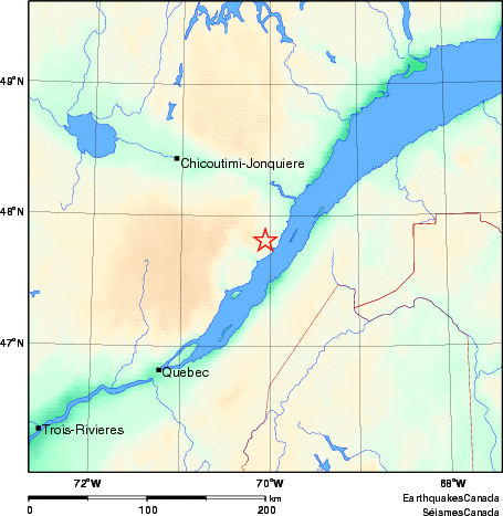 carte des environs du séisme