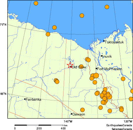 Map of historical earthquakes magnitude 5.0 and larger.  Details in the data table below