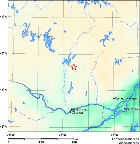 carte des environs du séisme