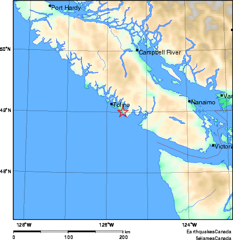 carte des environs du séisme