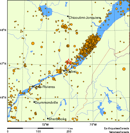 Map of earthquakes magnitude 2.0 and larger, 2000 - present