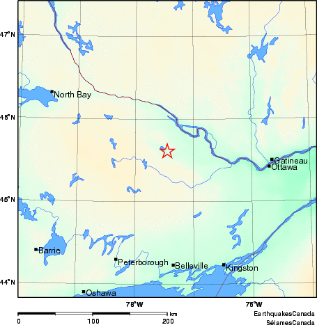 carte des environs du séisme