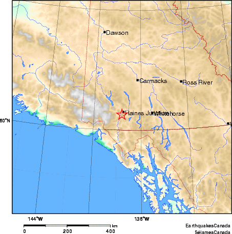 carte des environs du séisme