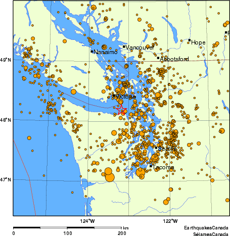 carte des des séismes de magnitude 2,0 et plus depuis 2000